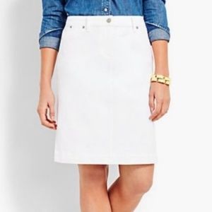 Talbots White A-Line Jean Skirt, Size 10